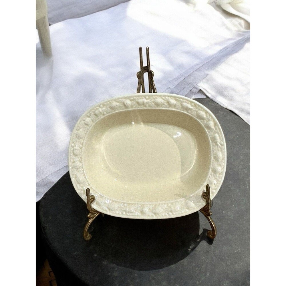 Antique England Adams Royal Ivory Titian Ware Oval Serving Bowl Della Robia 8.5”